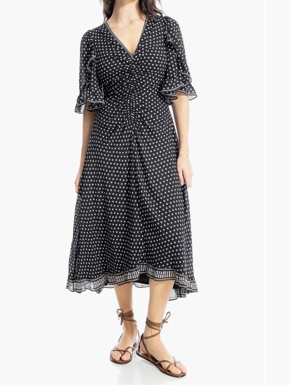 Max Studio Ruffle Polka dot dress